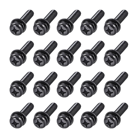 Tornillos de cabeza plana M6x0.79'' de Uxcell, combinados con acero al carbono, 20 piezas