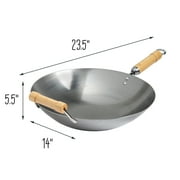 Joyce Chen Classic Series 14-Inch Round Bottom Carbon Steel Wok with Birch Handles