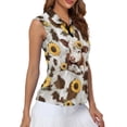 thumbnail image 4 of Whosucclay Cow Sunflower Golf Tops Women for Ladies, Half Zip Ladies Golf Shirts Sleeveless Anti Wrinkle Womens Golf Shirt, 4 of 7