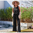 thumbnail image 4 of Pijama de Verano Sin Mangas para Mujer, de Punto Acanalado, Suave, para Dormir, Talla S, Color Negro, 4 of 9