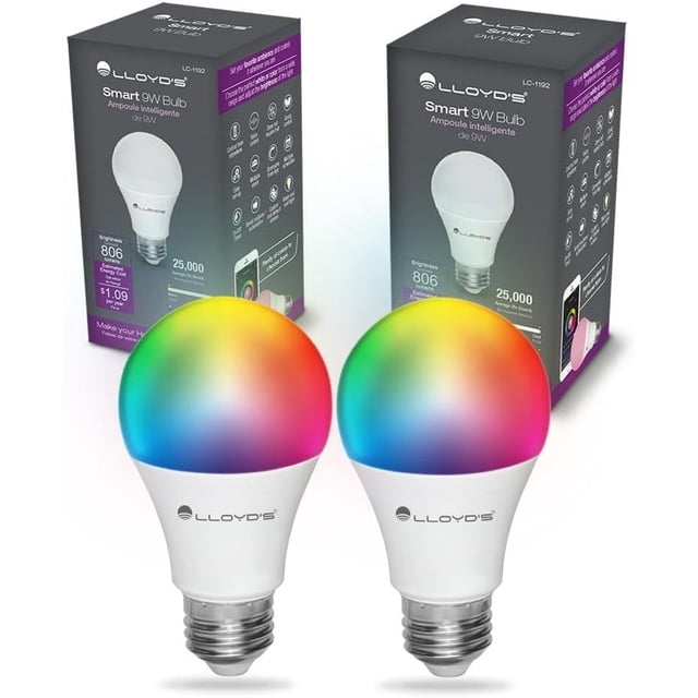 shiyou-E26 Smart Bulb - Ampoule Intelligente - Alexa Compatible + Google Home Compliant, Colour Changing, LED Smart Light Bulb (10W) Dimmable from The App - Works with 2.4 GHz WiFi - 2-Pack