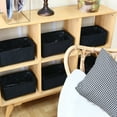 thumbnail image 4 of Hinwo 6-Pack Small Canvas Fabric Storage Baskets Set with Handles, Open Storage Bins, Cube Storage Organizer, Shelf Organizer Bins for Closet, 7.9L, 12 x 8 x 5 Inches, Black, 4 of 7