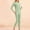 Green, variant on Thermal Underwear Top And Leggings Set For Women Winter Casual Comfortable Fitted Warm And Thick Velvet Silk Collar Neck Seamless Gelatin Style Home Clothes Beige L