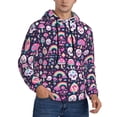 thumbnail image 2 of Pofeuu cute Skull rainbow mushroom Print Mens Casual Hooded Collar Drawstring Hoodies Pullover Sweatshirts Casual Long Sleeve Shirts-XX-Large, 2 of 7