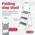 thumbnail image 2 of Rubbermaid 3 Step Folding Ladder, Steel Foldable Step Stool, White, 2 of 11