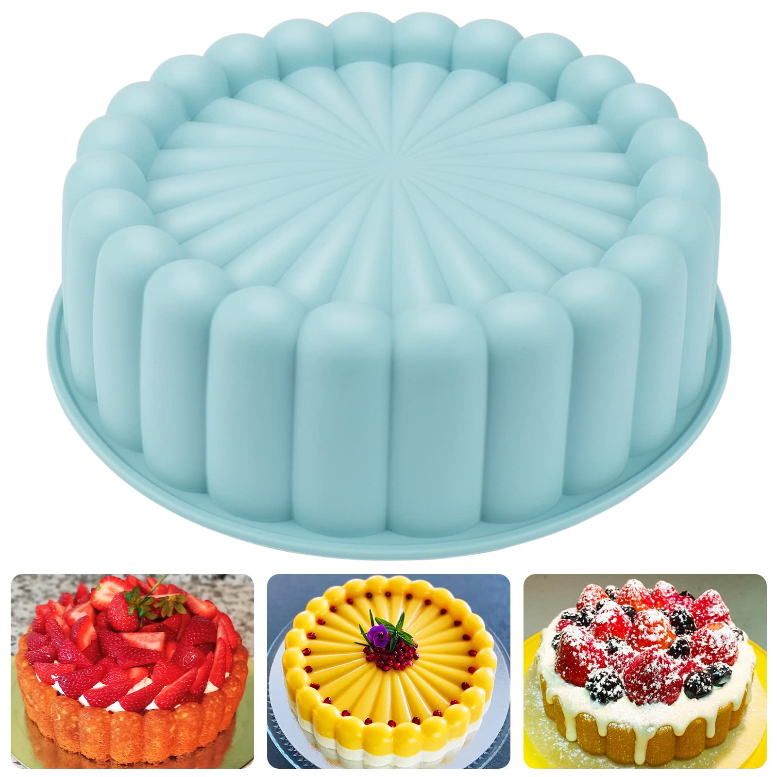 4 Pcs 8 inch Round Silicone Cake Pan, Silicone Cake Mold Non-Stick Layer  Cheesecake Mold for Rainbow Cake | Vegetable Pancake | Pizza Crust | Omelet  