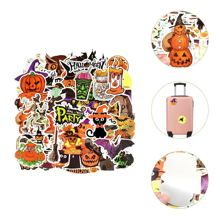 50 Sheets Halloween Stickers Scrapbooking Stickers for Suitcase