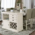 thumbnail image 4 of Furniture of America Alana Multi-Storage Kitchen Island, Antique White, 4 of 9