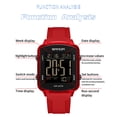 thumbnail image 6 of Digital Watches for Men Women Waterproof Unique Rectangle Watch Stopwatch Countdown Alarm Analog Silicone Strap Transparent Case, 6 of 6