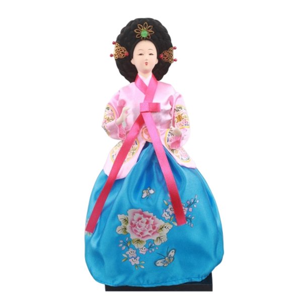 Muñeca Hanbok coreana antigua, estatua de dama asiática, figura coleccionable para mesa. Estilo F