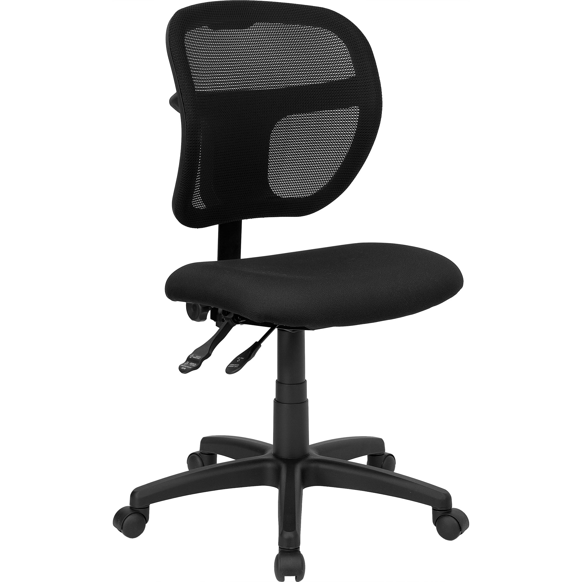 BizChair MidBack Black Mesh Swivel Task Office Chair with Back Height