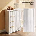 thumbnail image 3 of UbesGoo Modern Storage Pantry Cupboard, Fluted Kitchen Pantry Sideboard Buffet with 4 Drawers & Door, Multifunction Storage Cabinet, White, 3 of 10