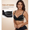 thumbnail image 3 of Exerin Women's Push Up Bra Wireless Comfortable Padded Plunge T-Shirt Bras(Black,36B), 3 of 5