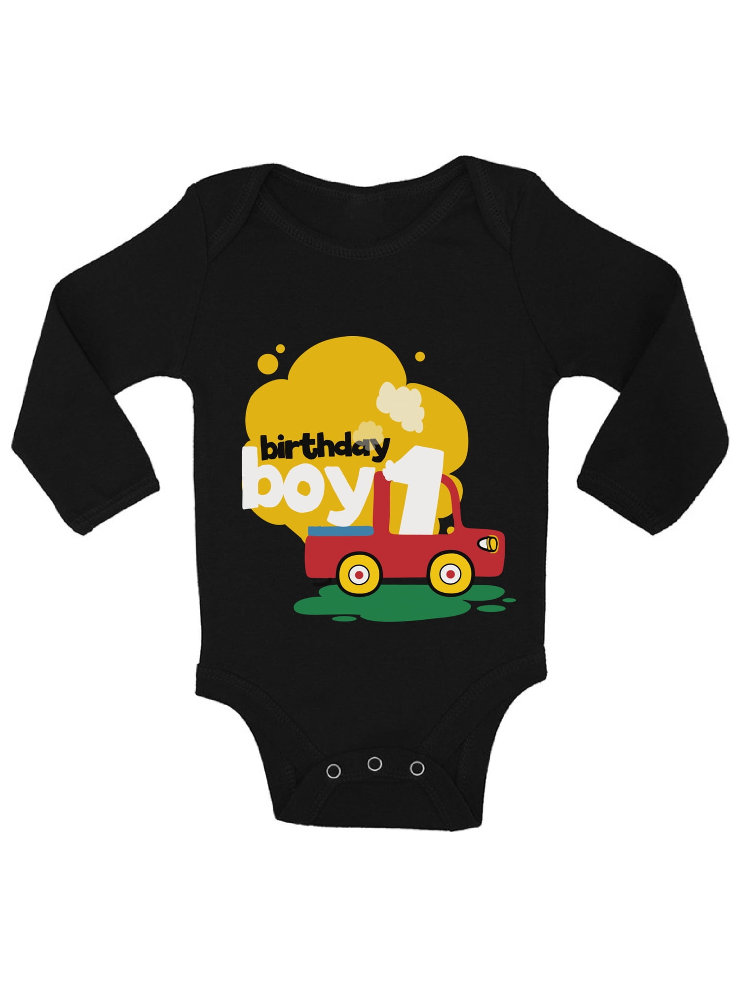 Awkward Styles 1st Birthday Boy Bodysuit Car One Piece for Newborn Baby