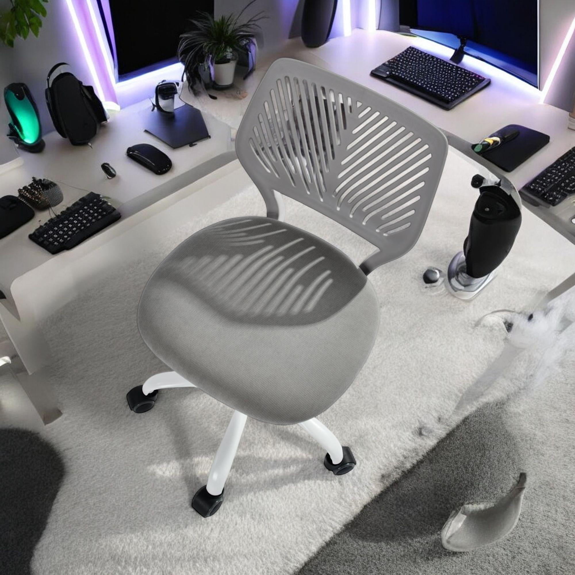 Homy Casa Adjustable Video Game Chair Swivel Computer Chair for Gaming, Study Home Office, Gray