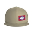 thumbnail image 2 of DouZhe Flat Brim Cap Snapback Hat, America Usa Arkansas State Flag Prints Adjustable Yellow Adult Baseball Cap, 2 of 7