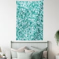 thumbnail image 4 of Teal Tapestry, Triangle Mosaic with Polygon Shapes with Artistic Shadows Effect Illustration Print, Wall Hanging for Bedroom Living Room Dorm Decor, 60W X 80L Inches, Teal Green, by Ambesonne, 4 of 5