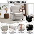 thumbnail image 4 of Ebello Push Back Recliner Chair – Overstuffed Textured Fabric Wingback Recliner, Adjustable Manual Reclining Sofa Chair for Living Room, Bedroom (White), 4 of 8