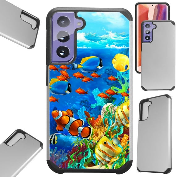 Compatible with Samsung Galaxy S22 Plus 5G 6.6" Hybrid Fusion Guard Phone Case Cover (Ocean Reef Fish)