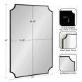 thumbnail image 3 of Kate and Laurel Healey Modern Scalloped Wall Mirror, 22 x 30, Black, Minimal Scallop Mirror for Classic Traditional Wall Decor, 3 of 8