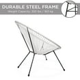 thumbnail image 6 of Best Choice Products 3-Piece All-Weather Patio Acapulco Bistro Furniture Set w/ Rope, Glass Top Table - White, 6 of 7