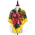 thumbnail image 3 of NMMUED Women's Vintage Floral Headscarf 43.3" Large Square Shawl Wrap Elegant Neck Scarf Hair Accessory Yellow One Size, 3 of 8