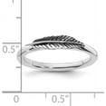 thumbnail image 5 of Sterling Silver Stackable Expressions Antiqued Feather Ring - Ring Size 6.0, 5 of 8