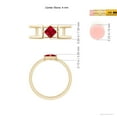 thumbnail image 4 of ANGARA Natural Square Ruby Solitaire Parallel Split Shank Ring in 14K Yellow Gold for Women (Size-4mm) | July Birthstone Jewelry for Her, 4 of 9