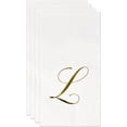 thumbnail image 5 of Gift Boutique Gold Monogram Guest Napkins Letter L, 100 Count 2-Ply Disposable Paper Napkins, White & Metallic Foil, 15 x 12.75 Inches, 5 of 7
