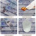 thumbnail image 4 of 60x84inches Vintage Floral Wooden Texture Tablecloth Watercolor Blue Flowers Wood Plank Table Cloth Durable Fabric Rectangle Table Cover for Kitchen Dining Room Patio Indoor Outdoor Use, 4 of 7
