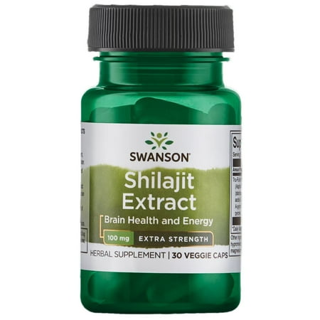 Swanson Shilajit Extract - Extra Strength 100 mg 30 Veggie Capsules