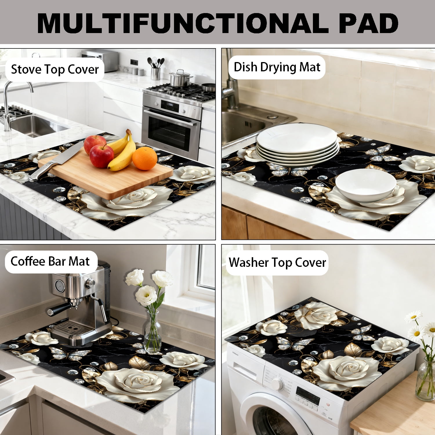 Stove Top Cover Glass Cooktop Heat Resistant Cover,Ceramic Stove Top Covers Mat Prevents Scratching Stoves/Counter/Washer Protector, 28x20 in