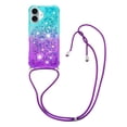 thumbnail image 1 of Funda para iPhone 16 Brillantina Líquida Divertida Reluciente y con Cristales en Movimiento Cuerpo Cruzado con Cordón Ajustable, 1 of 5