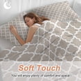 thumbnail image 5 of Beige Moroccon Bedding 3 Piece Duvet Cover Set Queen Size, Farmhouse Minimalist Abstract Geometric Soft Microfiber Comforter Cover with Zipper Closure & Pillowcases, FadeResistant Quilt Cover, 5 of 9