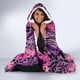 thumbnail image 3 of Manta con capucha leopardo mariposa morada, 3 of 5
