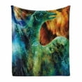 thumbnail image 1 of Fantasy Soft Flannel Fleece Throw Blanket, Mythical Phoenix Rebirth Long New Life from the Ashes Sun Exceptional, Cozy Plush for Indoor and Outdoor Use, 50" x 70", Multicolor, by Ambesonne, 1 of 6