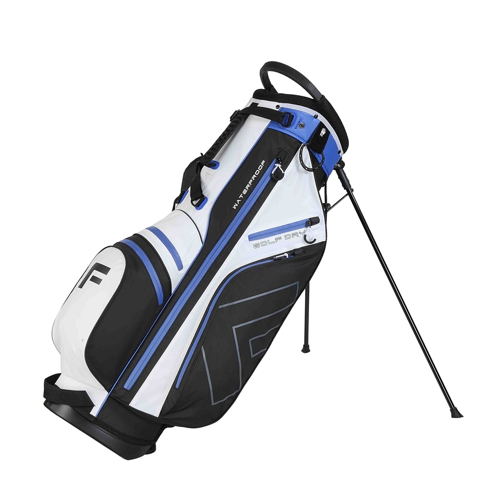 GolfDry Waterproof 14Way Stand Bag White/Blue/Black