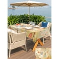 thumbnail image 4 of Spring Easter Outdoor Tablecloth - 60x120 Inch Rectangle Dining Table Cover, Bunny Carrots Eggs Floral Botanical Yellow Waterproof Outdoor Table Cloth with Umbrella Hole & Zipper for Picnic/Patio, 4 of 7