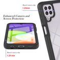thumbnail image 6 of Case for Samsung Galaxy A22 with Built-in Screen Protector, Hybrid Rugged Full Body Drop Protection Shockproof Anti-Scratch Transparent Clear PC Back Phone Cover, Black, 6 of 6