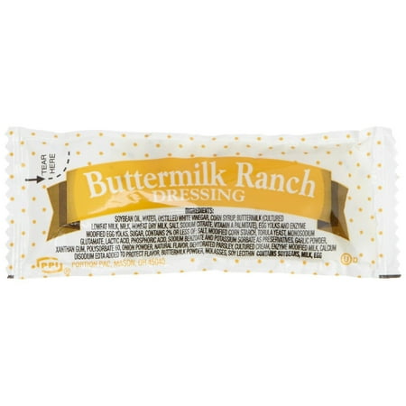 200 PACKS : Portion Pack Buttermilk Ranch Dressing, 0.42-Ounce Single Serve