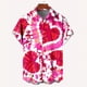 thumbnail image 3 of Nueva camisa de moda para hombre con estampado 3D, de verano, de manga corta, con una sola fila de botones, holgada, de gran tamaño, con estampado de corazón amoroso, tendencia, camisas unisex, 3 of 5