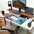 thumbnail image 3 of Marble Desk Mat Blue Ocean Waves Desk Pad Cute Topper Desk DéCor Aesthetic Large Mouse Pad for Women Mousepad Computer Office Keyboard Laptop Mouse Mat 31.5x15.7In-with Stitched Eges Non-Slip Base, 3 of 6