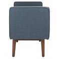 thumbnail image 3 of SAFAVIEH Henri Mid-Century Cushioned Bench, Navy/Walnut, 3 of 9