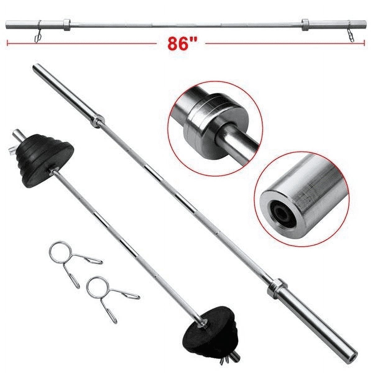 Renwick 7ft Chrome Olympic Barbell Weight Lifting Bar, Silver