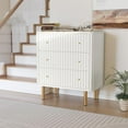thumbnail image 5 of HLR Modern White Wood Dresser with 3 Drawers & Fluted Texture, Organizer for Bedroom, Chest of Drawers, 5 of 7