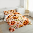thumbnail image 2 of Feelyou Cartoon Horror Pumpkin 01, Rustic Jungle Plant Twin Comforter Sets, Happy Halloween Reversible Bedding Set, Lightweight Room Decor, 2pcs, 2 of 8