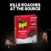 Raid Double Control Large Roach Baits, Kills Cockroaches and Bugs, 8 Bait Stations