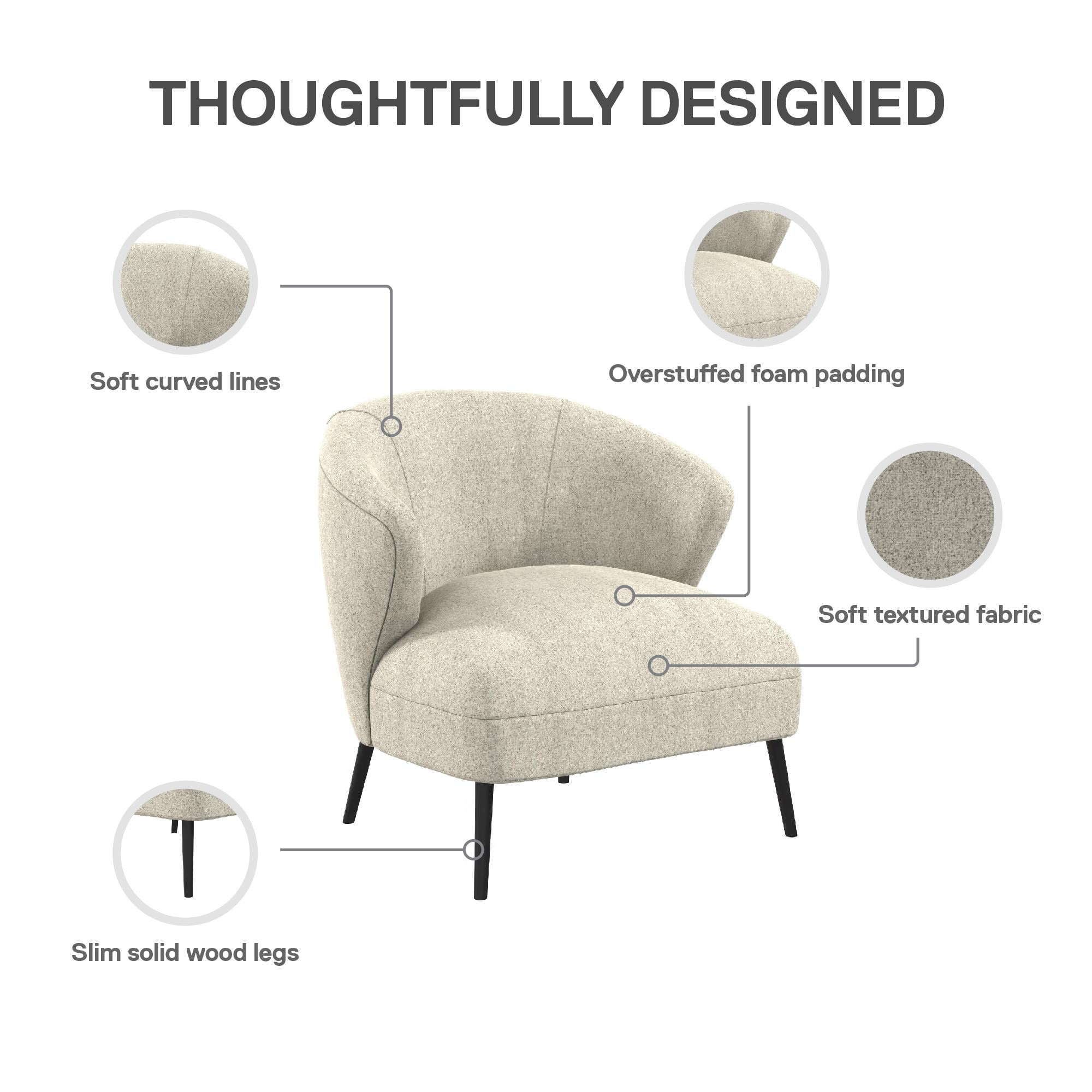 DHP Alice Upholstered Accent Chair, Tan Looped Yarn