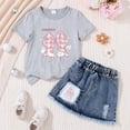 thumbnail image 2 of larppty Toddler Baby Girl Birthday Outfit Birthday Girl Shirt and Elastic Skirt Set Cute Summer Clothes Smash Cake Outfits（K， 2-3 Years）, 2 of 3