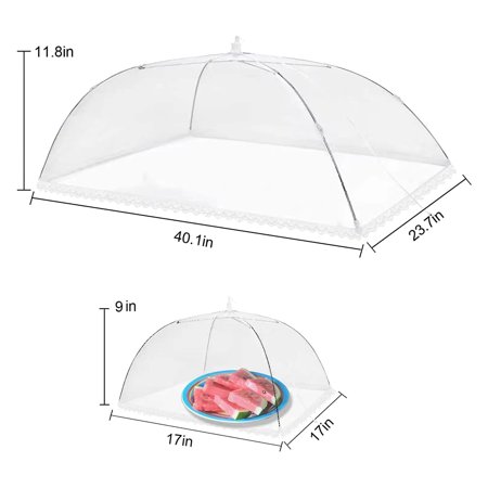 

5 Pack Food Nets/Food Covers for Outside Pop-Up Food Tents Mesh Food Cover Set Reusable and Collapsible